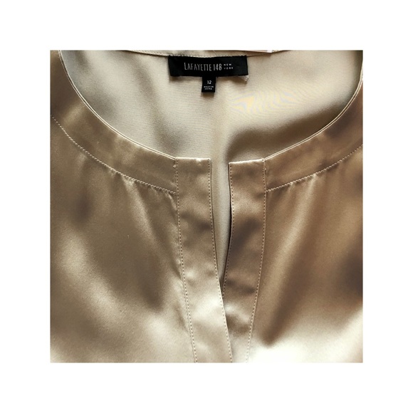 LAFAYETTE 148 Gold Valerie Luxor Silk Blouse NWT - Picture 4 of 8